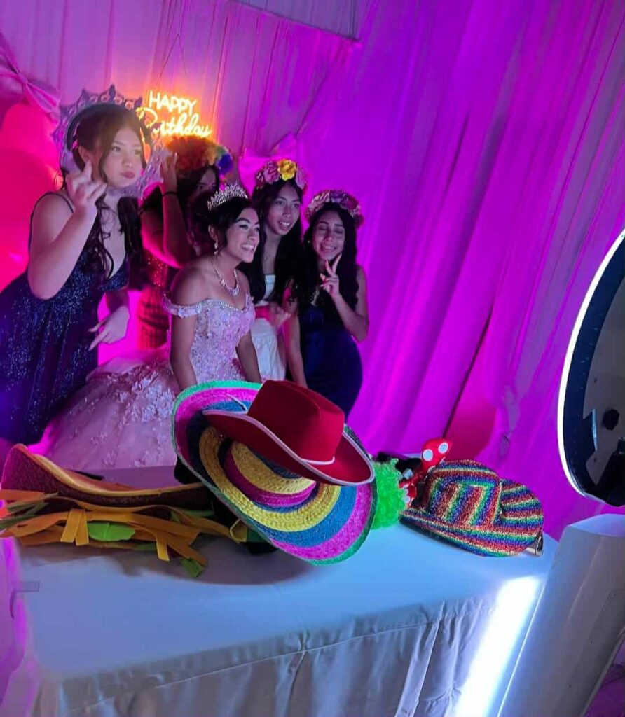 Group at Photo Booth at OC Salsa Venue & Banquet Hall in Fountain Valley