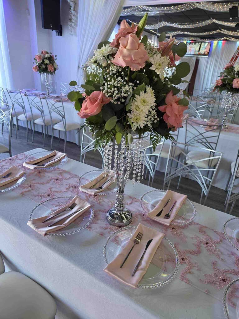Center piece at OC Salsa Venue & Banquet Hall in Fountain Valley