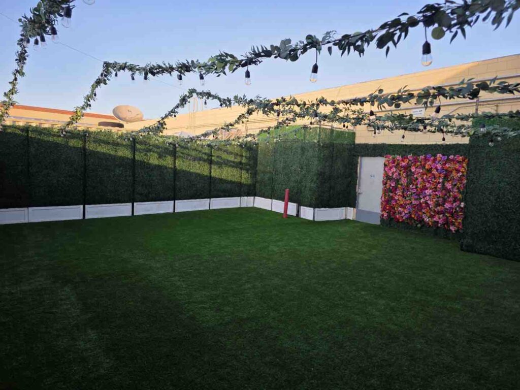 The Garden area outdoor patio at OC Salsa Venue and Banquet Hall in Fountain Valley