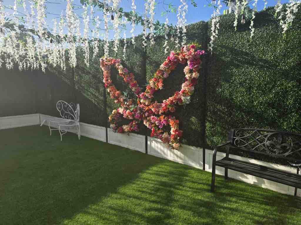 The Garden area outdoor patio at OC Salsa Venue and Banquet Hall in Fountain Valley
