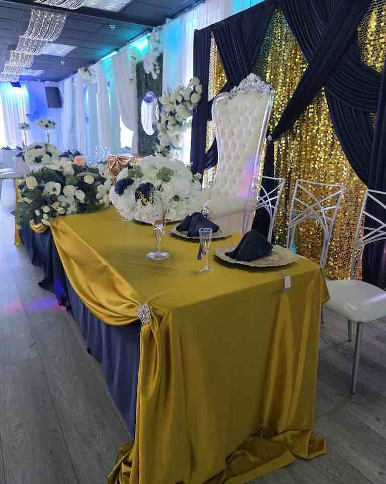 Main table for quinceañera at OC Salsa Venue & Banquet Hall