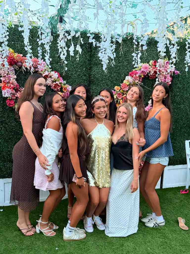 Guests creating memories in the private garden at OC Salsa Venue