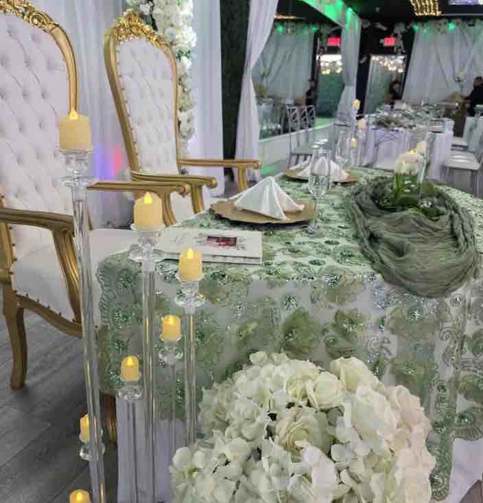 Decorated bride and groom table at OC Salsa Venue