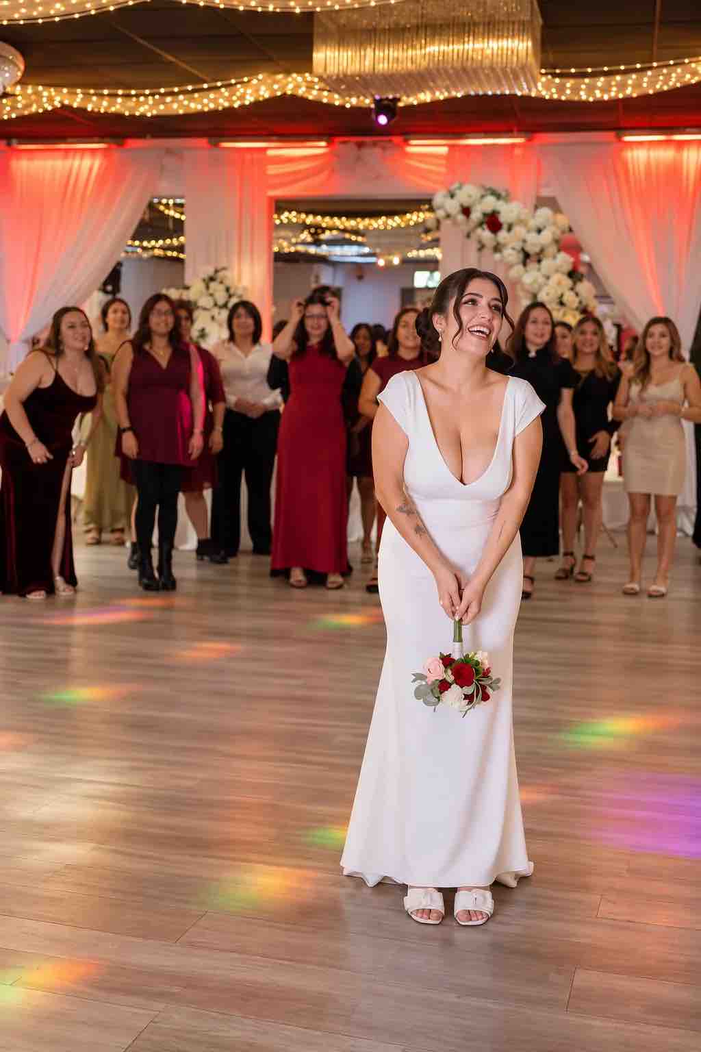 Bride celebrating with guests at OC Salsa Venue