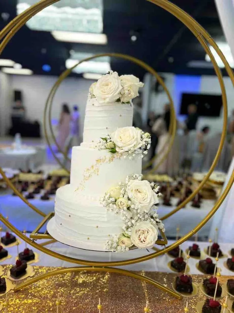 Wedding Cake at OC Salsa Event Venue & Banquet Hall in Fountain Valley