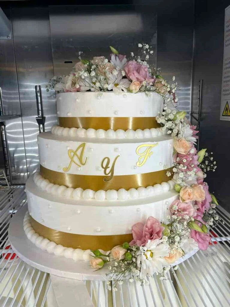 Wedding Cake at OC Salsa Event Venue & Banquet Hall in Fountain Valley